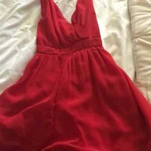 Red chiffon romper